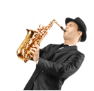 Musician playing saxophone